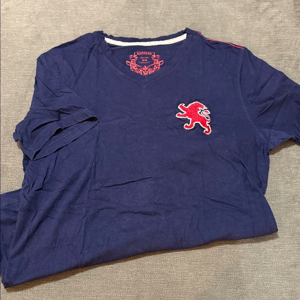 Express Navy Tee with Red Graphic